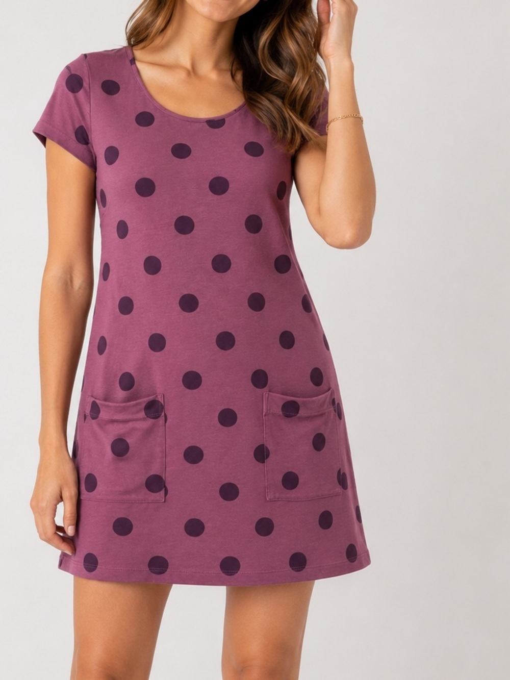 Boden Dress Polkadots Dot Mini purple fun classic minimalist chic